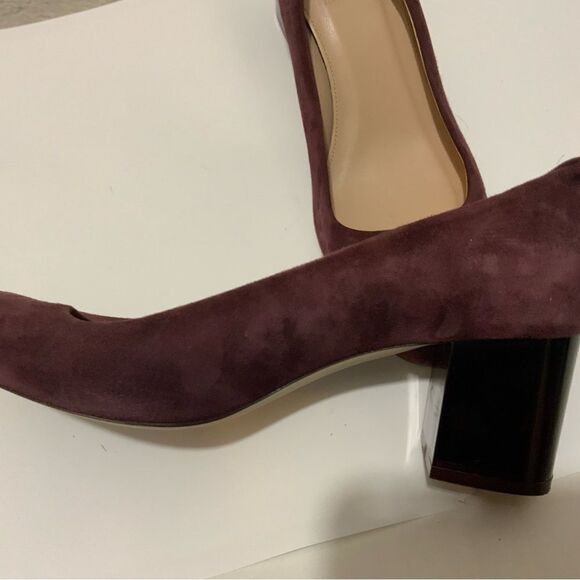 J Crew Womens size 9.5 Heels Pumps Suede Cabernet Shoes - Picture 8 of 12
